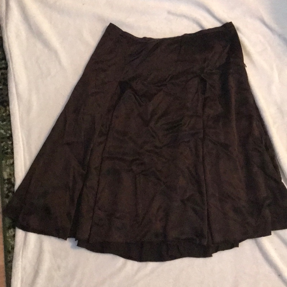Brown silk skirt